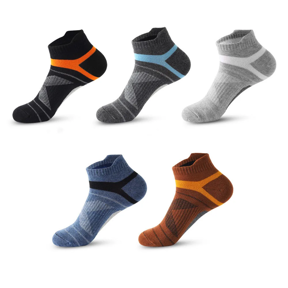 1pc Men's Medium Cotton Socks Thickened Sweat Absorbing Sports Socks Outdoor Wear-resistant Shock Absorption Running Socks