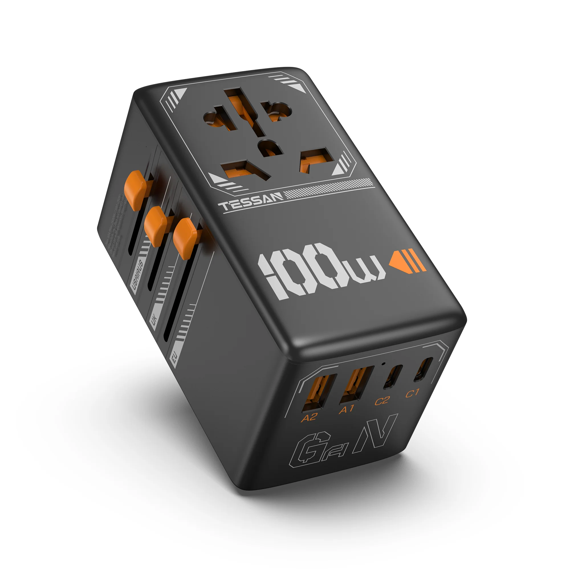 SCHWAIGER 661521 Adaptador De Carga Para Toma USB Múltiple Schuko Enchufe De Carga Rápida Enchufe Múltiple 3680W Conexión USB 3,4A Giratorio 360
