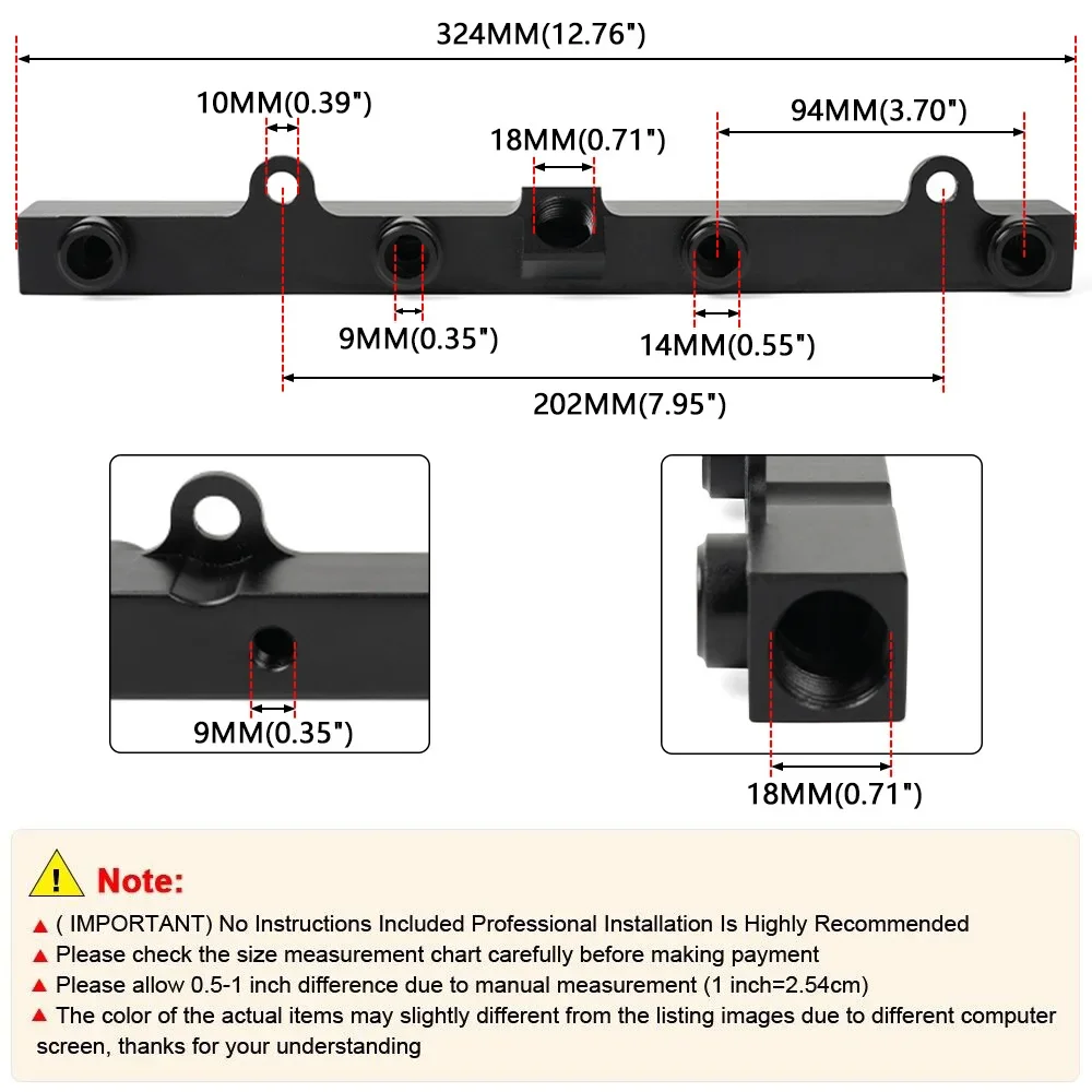K-Series Fuel Rail With Oil Gauge High-Flow Fuel Rail For Civic Acura K20-K24 Series