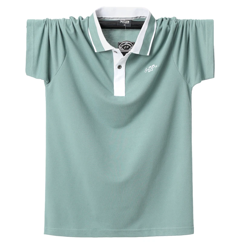 

Plus Size 6XL 5XL XXXXL Men Polo Shirt Summer Men Casual Breathable Striped Short Sleeve Polo Cotton Business Polo Shirt