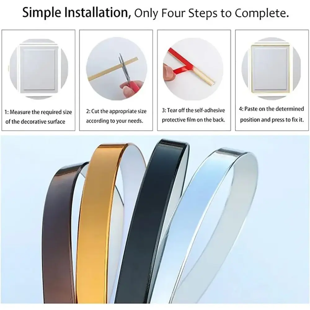 Ceiling Decor Line Self-adhesive Decoration Line PVC Waterproof Gold Tape Edge Banding Strip Background Wall