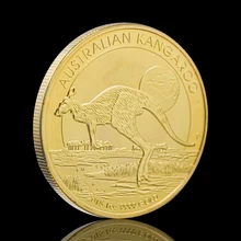 

Gold Plated Australian Kangaroo 1OZ Elizabeth II Queen Australia Souvenirs Coin Collectible Coins Medal