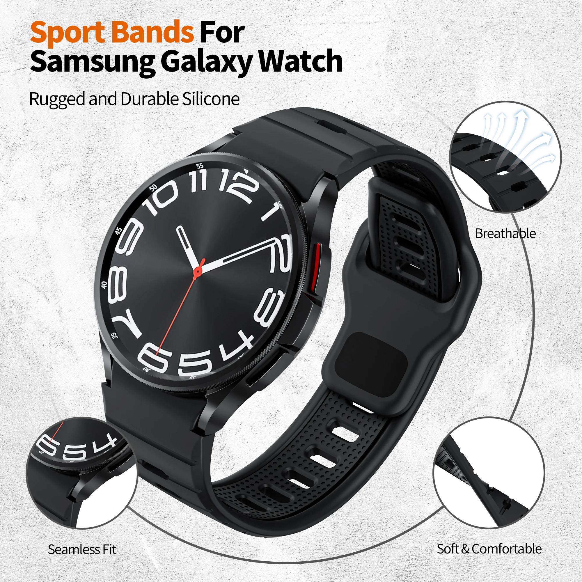 Sport Silicone Strap Bracelet - No Gaps Design