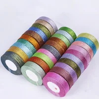 25Yards 6mm-40mm Multicolor Satin Glitter Onion Ribbons Wedding Party Cake Gift Decor Craft DIY Accessories Single Face ribbons