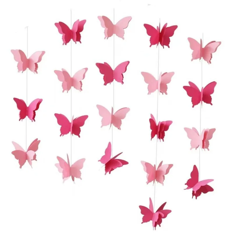 Birthday Streamers Party Decorations Butterfly Shaped Paper String