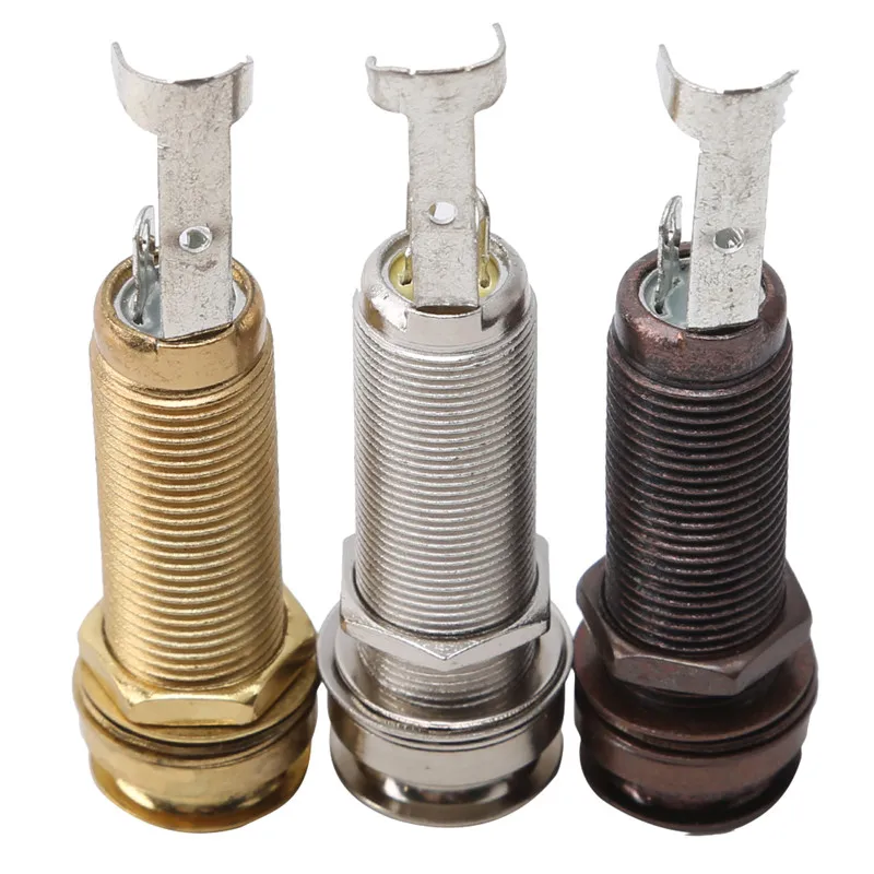 어쿠스틱 일렉트릭 기타용 기타 엔드핀 잭, 듀얼 트랙 플러그 소켓, 엔드 핀 출력, 6.35mm 잭 출력 구리 소재