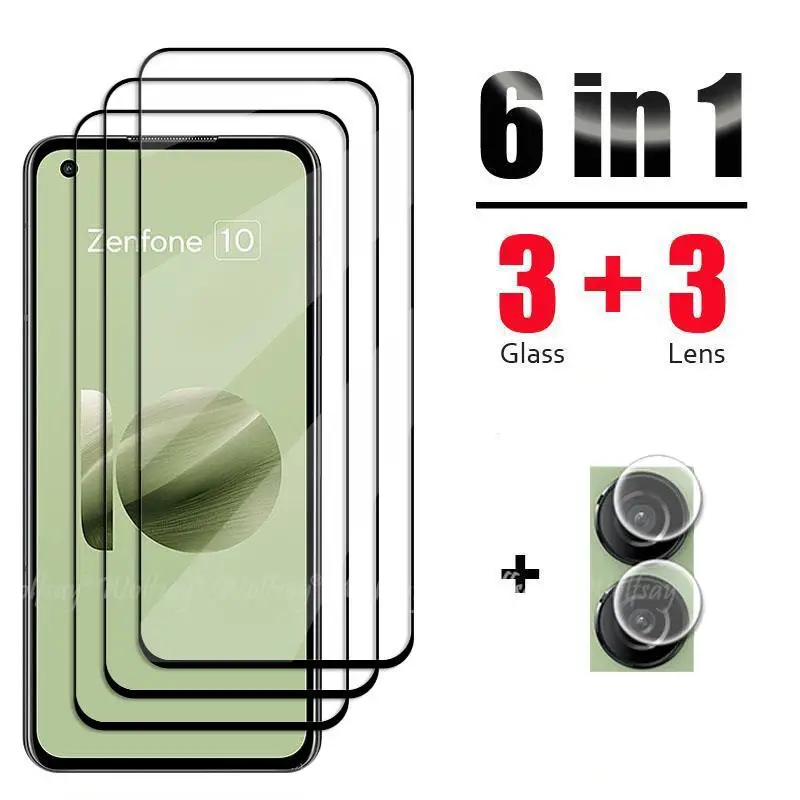6 In 1 Per Asus Zenfone 10 Vetro Temperato Asus Zenfone 10 Vetro Full Cover Screen Protector Pellicola Per Fotocamera Zenfone 10 Glass