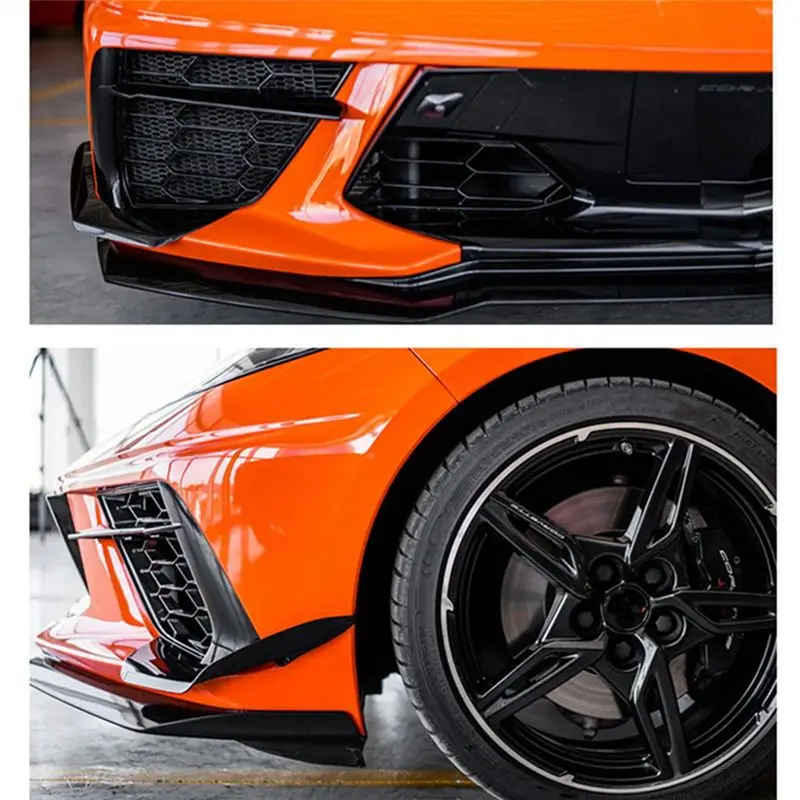 내구성 있는 프론트 사이드 카나드 커버 코르벳 C8 스팅레이 Z51 차량용 사이드 바디 범퍼 에어벤트 핀 트림 액세서리 2020-2024