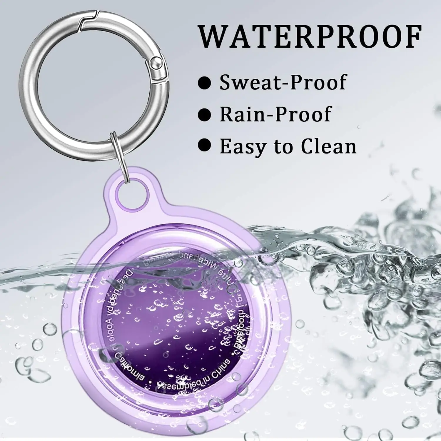 Waterproof Airtag Holder Keychain for Pet Collars and Key Rings
