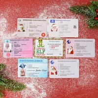 5/10Pcs Santa Claus Flying Licence for Christmas Eve Christmas Kids Gift Sleigh Driving Licence Noel Navidad New Year Supplies