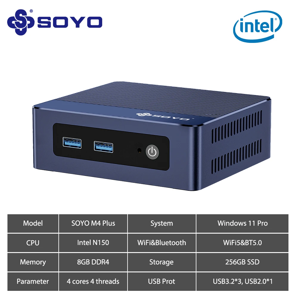 ミニPC SOYO M4 Plus N150 16GB 512GB SOYO M4 PLUS Mini PC Intel Twin Lake N150 CPU Up To 3.6GHz