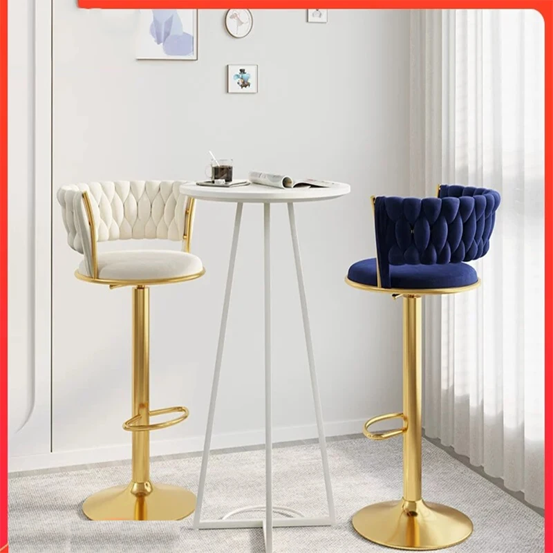 Bar Chair Lift Rotary Household Bar Net Red Light Luxury Pre-modern Simple Armrest Cashier Beauty Stool
