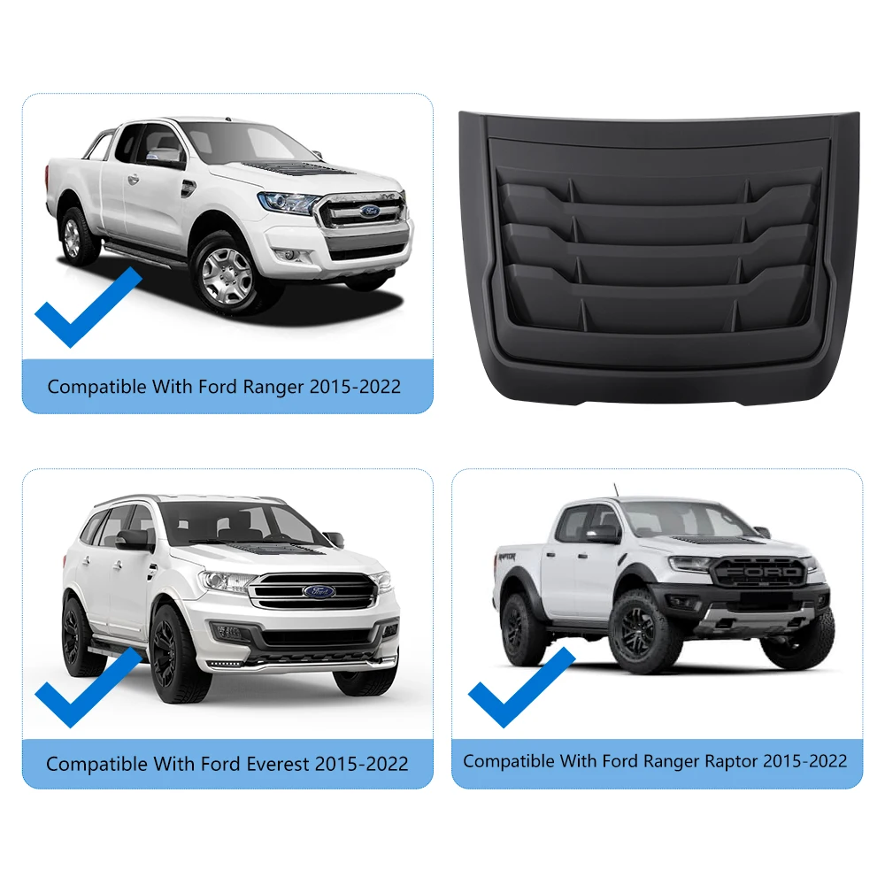 Scoop Hood Deflector Guard Bonnet Hood Scoop Cover For Ford Ranger 2015-2022 XLT XLS XL Limited Wildtrak Raptor Style Product