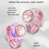 Unicorn Rotating Music Light Electronic Watch Children's Flip up Watch 5