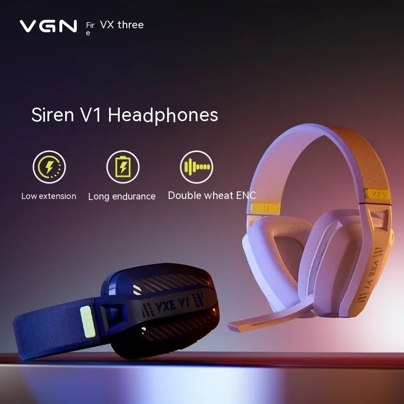 

Беспроводная гарнитура VGN VXE Siren V1, два режима, Bluetooth 5,3, 2,4G, FPS, игровая гарнитура, наушники с низкой задержкой, 200g, аналогичный весу, для любителей компьютерных игр