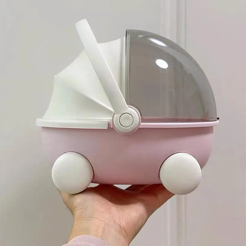 1/2pc Doll Bed Baby Stroller Storage Box with Mat for Labubu Space Module Doll Sleep Cradle Cart Dolls Bed Furniture Accessories