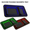 3Pcs Collapsible Magnetic Parts Tray Set Silicone Foldable Magnetic Tool Tray Magnetic Tray Organizer for Screw Bolt Nut Washer 2