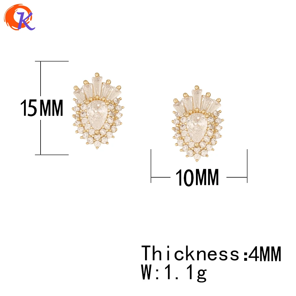 Cordial Design 40Pcs Jewelry Accessories/Hand Made/Cubic Zirconia Charms/Genuine Gold Plating/DIY Making/Fingernail Findings - cordial