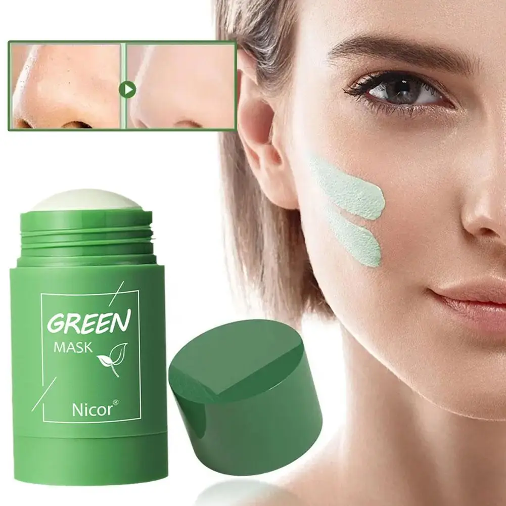 

1 Pcs 40g Green Tea Cleaning Solid Facial Mask Acne Skin Beautify And Shrink Deep The Brighten Cleansing Blackhead Moisturi X7O5