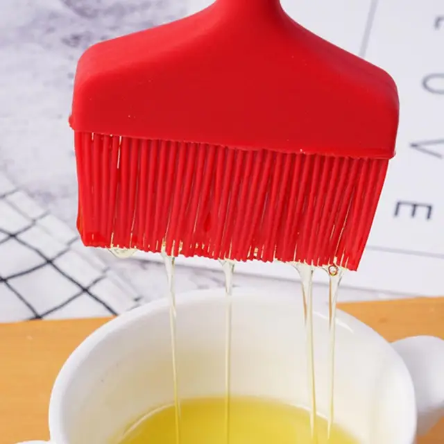 Szilikon Barbeque Olajkefe Hőálló Élelmiszer -Minőségű Hosszú Fogantyú Újrahasznosítható Függő Lyuk Bbq Szósz Kefe Konyha Kellékek - Image 5