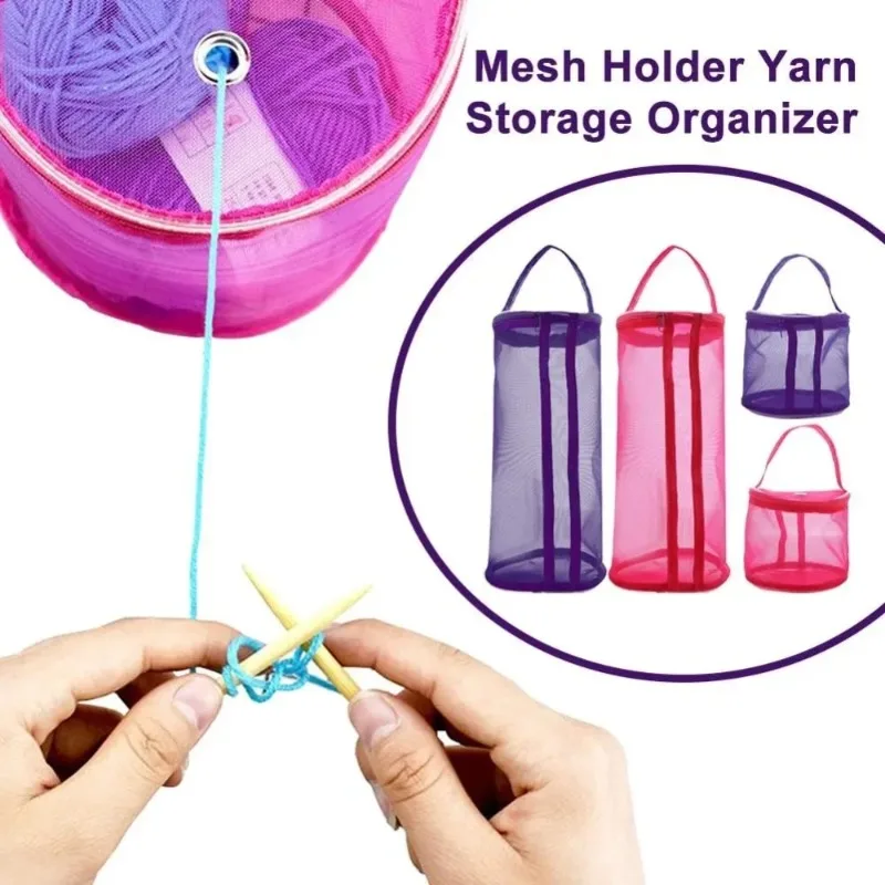 Diy Hand Knitting Tool Storage Bag Sewing Thread Storage Mesh Bag Knitting Tool Storage Bag DIY Apparel Needlework Storag