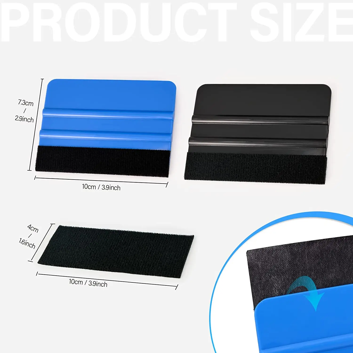 10 Pack Vinyl Squeegee with 10Pcs Squeegee Felt Fabric for Tint Film Decal  Scraper Applicator Vinyl Wrap Window Tint Tool - AliExpress