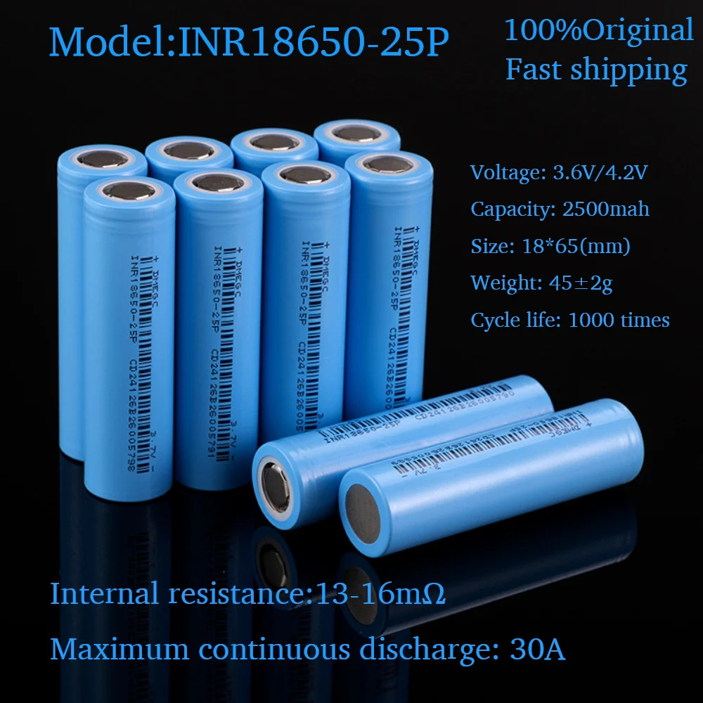 18650 batterie da 2000 mAh a 3500 mAh 3,7 V Batteria al litio ricaricabile Corrente ad alta potenza 10A ~ 30A Scarica Li-ion Bateria Cell - immagine 2
