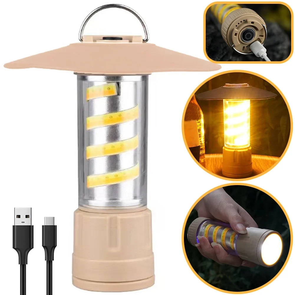 LED Multifunctional Camping Light Outdoor Lighting Flashlight Stall Portable Tent Light Charging Camping Atmosphere