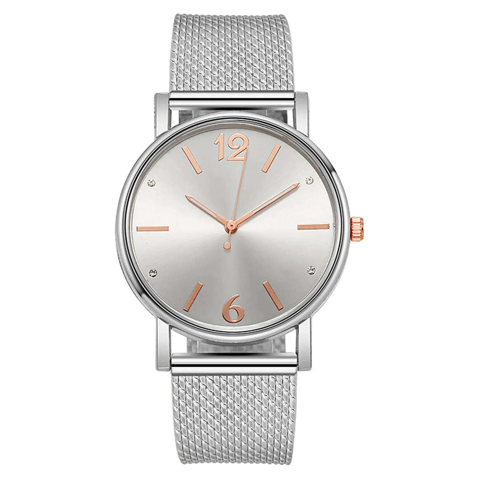 

Женские кварцевые часы с сетчатым браслетом, простым дизайном, модные классические часы с круглым циферблатом, дышащие часы на ремешке, женские часы