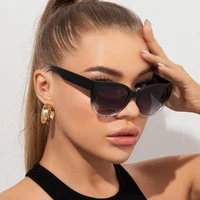 Lunettes de soleil œil de chat pour femmes, design de marque, dégradé, Simple, jambes larges, unisexe, UV400 6