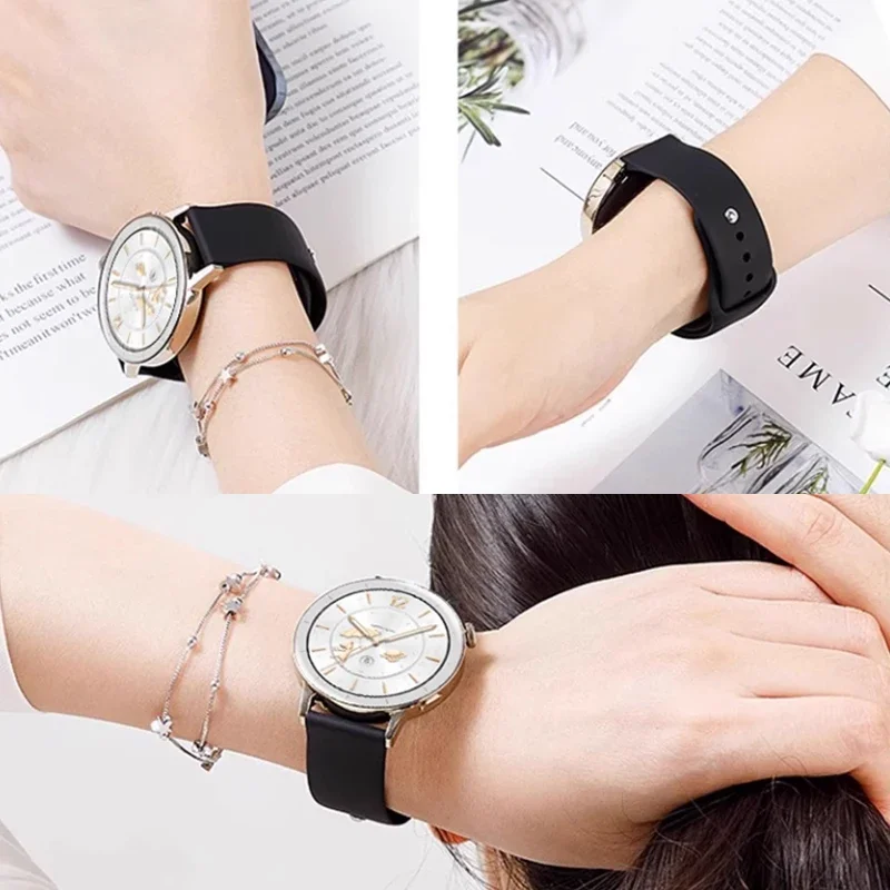 Women's Silicone Bracelet, Adjustable 18mm, 20mm, 22mm Strap - Elegant and Versatile Design
