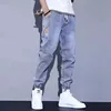 American Casual Loose Jeans Men's Summer Thin Wear Resistant Dir Work Pants Harajuku Sle Loose Fit Dstring Cuff
