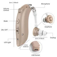 1 Set Mini Digital Hearing Aid for Elderly Portable Sound Amplifier Rechargeable BTE Adjustable Hearing Aid for Seniors 2