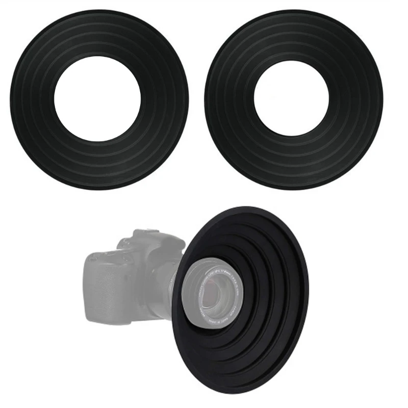 

50/70MM Anti-glass Camera Lens Hood Anti-reflective Silicone Photos Hood For DSLR Camera