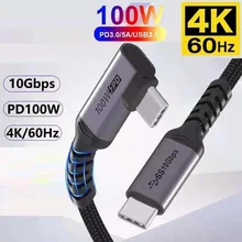 

Usb c cable PD 100W 10Gbps USB TYPE C 3.1 Gen2 Cable for Phone Pro/Air DELL Xiaomi 20V/5A 4K@60Hz Fast Charge Cables