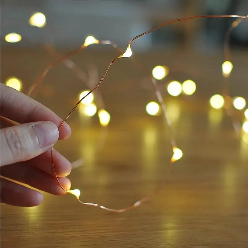 Led String Lights Battery Operated Sliver Wire Fairy Garland Light  Holiday  Decoration Christmas Decoration Lamp Color Lamps