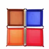 Creative PU Leather Valet Trinket Folding Tray Collapsible Phone Key Wallet Coin Desktop Storage Sundries Box Bins Accessories 6