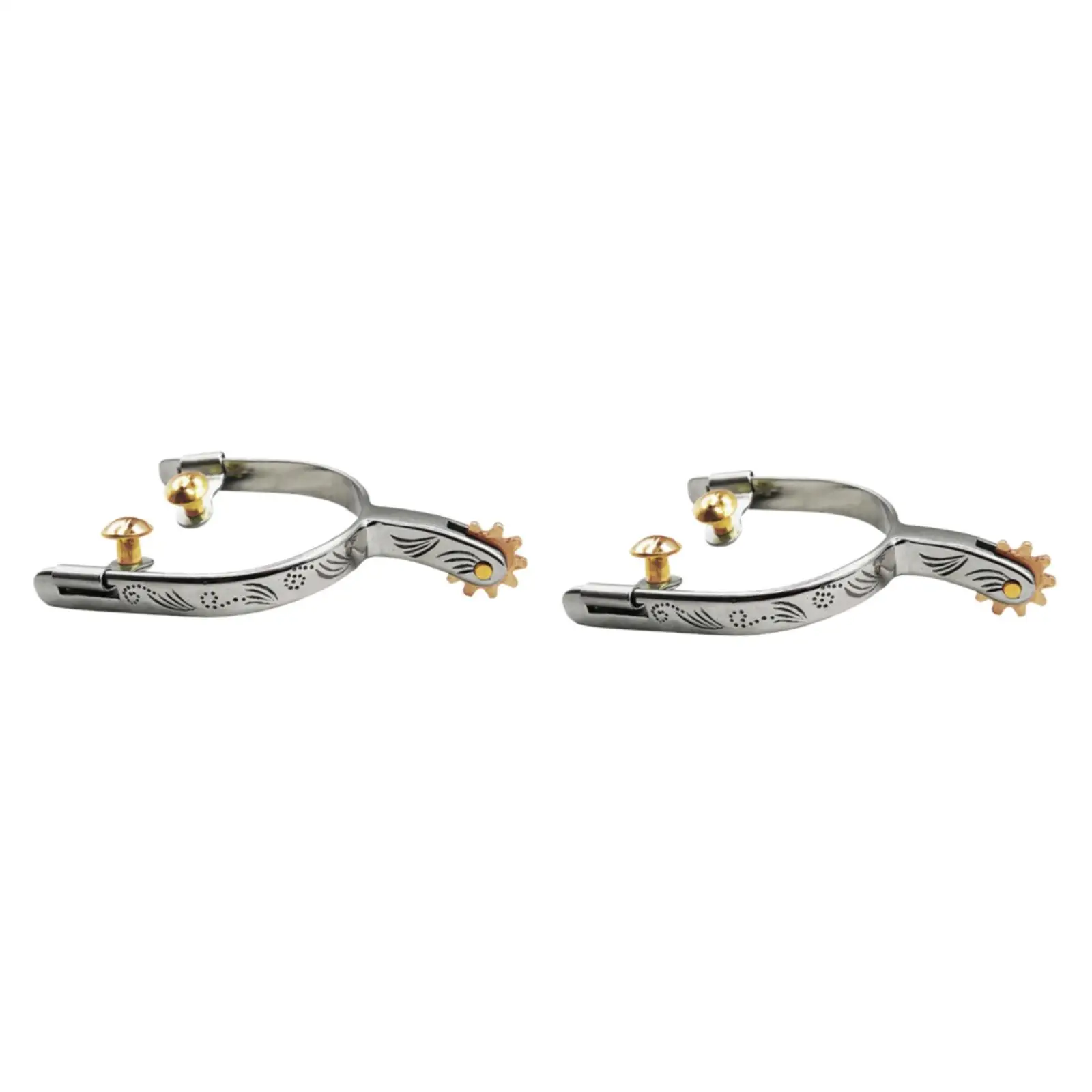 2x Western Horse Spur Boots Spur with Rotating Gear for Boots 3