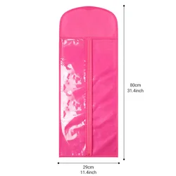 Wig Storage and Organization Transparent Zipper Bag (Long red)