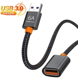 USB 3.0 Extension Cable Female To Male Extender Cord 6A High-Speed Transmission Data Cable for Computer Camera TV Laptop Printer