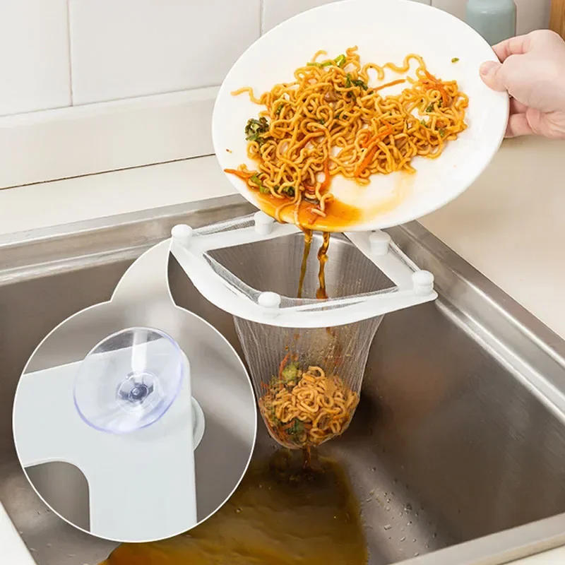 30PCS Suction Cup Sink Filter Screen Sink Organizer Kitchen Storage Bag Drain Rack Disposable Trash Bin