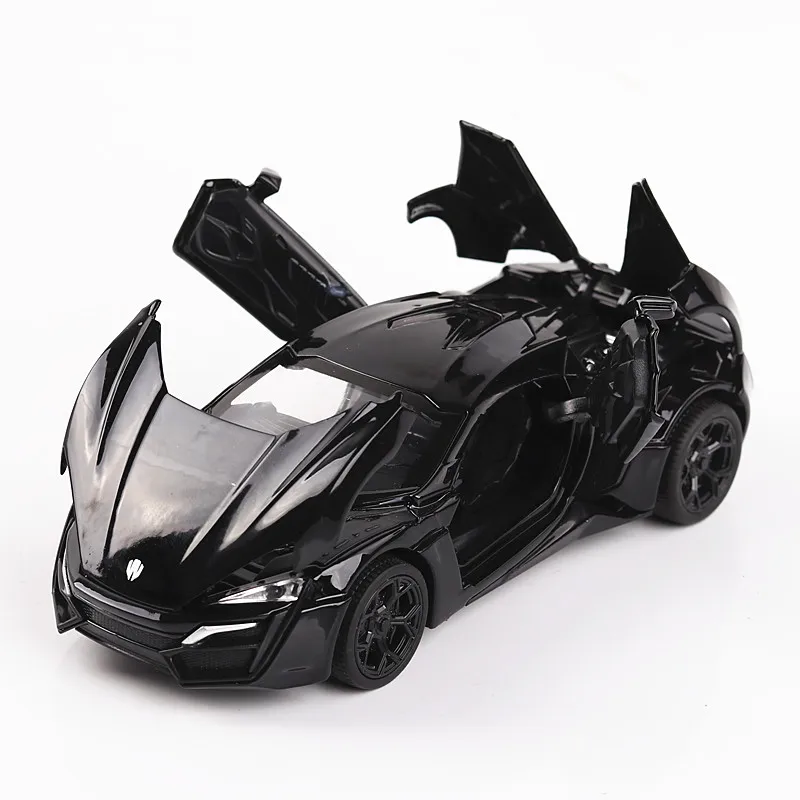 

Лидер продаж, литая металлическая игрушка Lykan Hypersport 1:32, модель автомобиля из сплава, игрушечная машинка со звуком и светом, детские подарки на день рождения