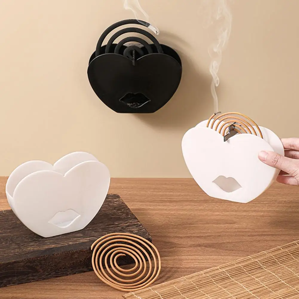 10*6.5cm Mosquito Coil Holder Love Heart Shape Fireproof Incense Burner Bracket Wall Hanging Coil Rack For Home Bedroom Decor