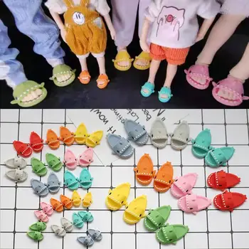 소녀용 귀여운 상어 슬리퍼 인형 신발, 플라스틱 인형 신발 한 벌, Ob11,P9,OB22, Blyth, BJD12, 1/6BJD, YOSD 인형 액세서리