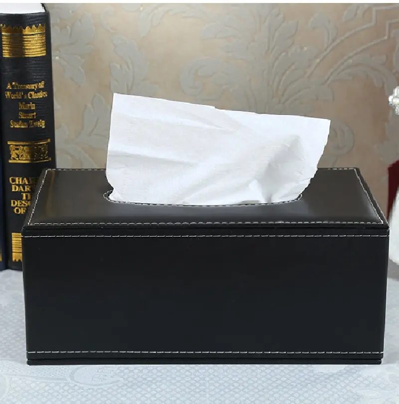 Leather Paper Drawer Living Room Household Tissue Box Creative PU Napkin Paper Box Car Mounted Tissue Box tissue box tissue dispenser napkin holder