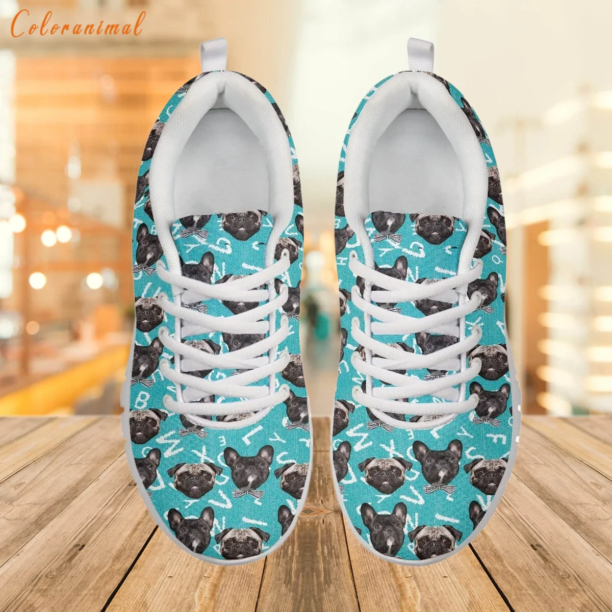 Kawaii Bullfighting Dog 3D Pattern Woman Sports Shoes Outdoor Ventilation Comfortable Walking Flats Mesh Non-slip Footwear New