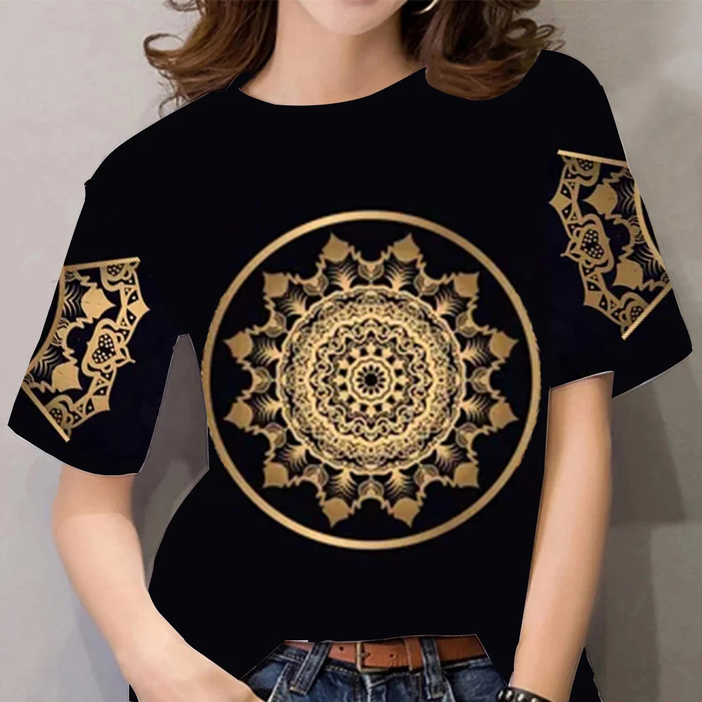 

Fashion Woman Blouse Print Short Sleeve Tees Tops Summer Women's T Shirt Oversized Summer Female Clothing