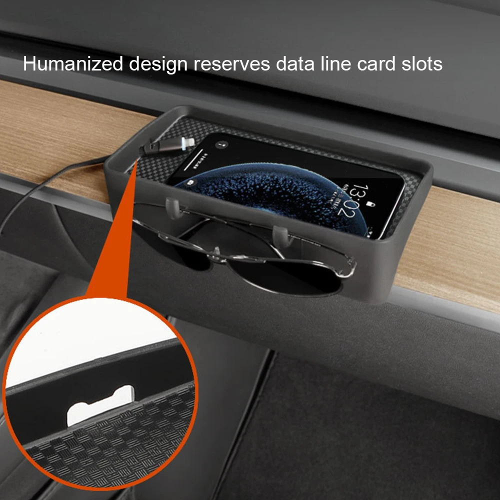 

TPE Dashboard Screen Rear Storage Box For 2018-2023 Tesla Model 3 Y Decorate Tray Tissue Box Glasses Case