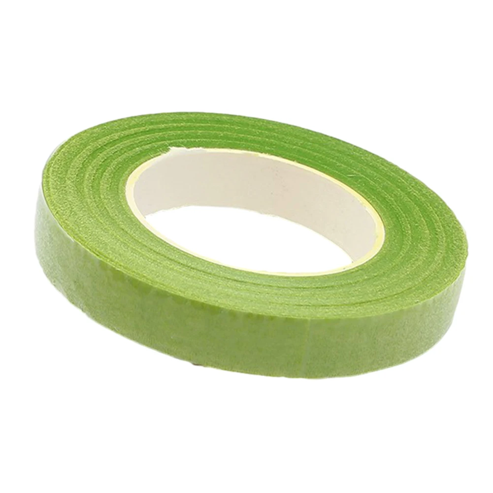 Professional Grade Floral Stem Tape 30 Yard 12MM Width Green and Brown Perfect for Flower Wrapping and Decoration