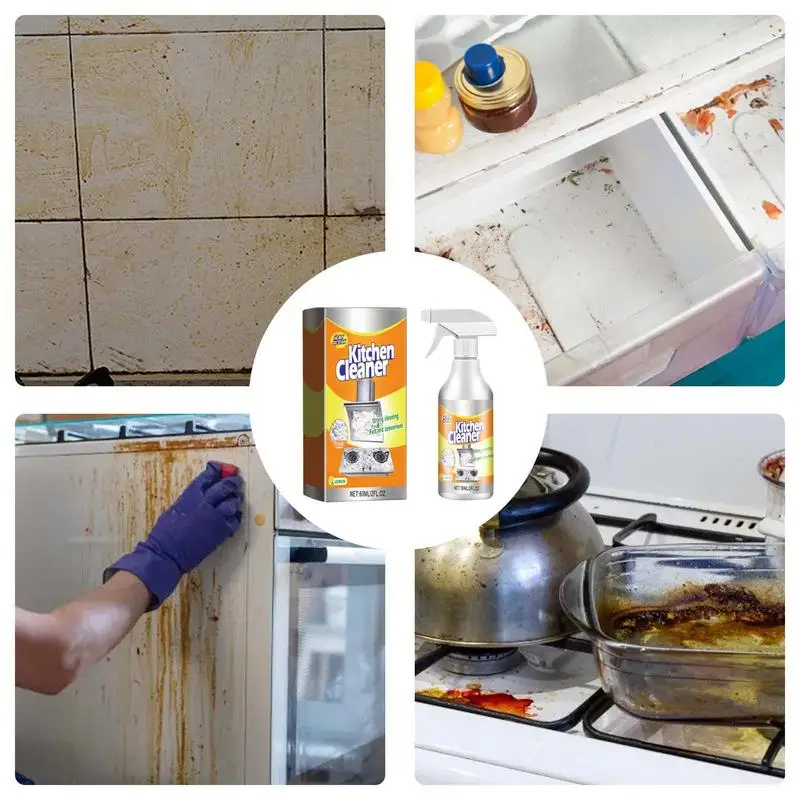 Heavy Oil Cleaner Powerful Kitchen Oil Stain Degreaser Stains Remover Cleaning Grills Ovens Home Cooktop Cleaning Spray